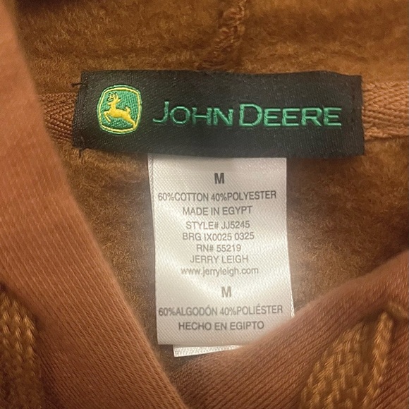 John Deere Brown Sweatshirt with Green Logo NWT - Picture 2 of 6